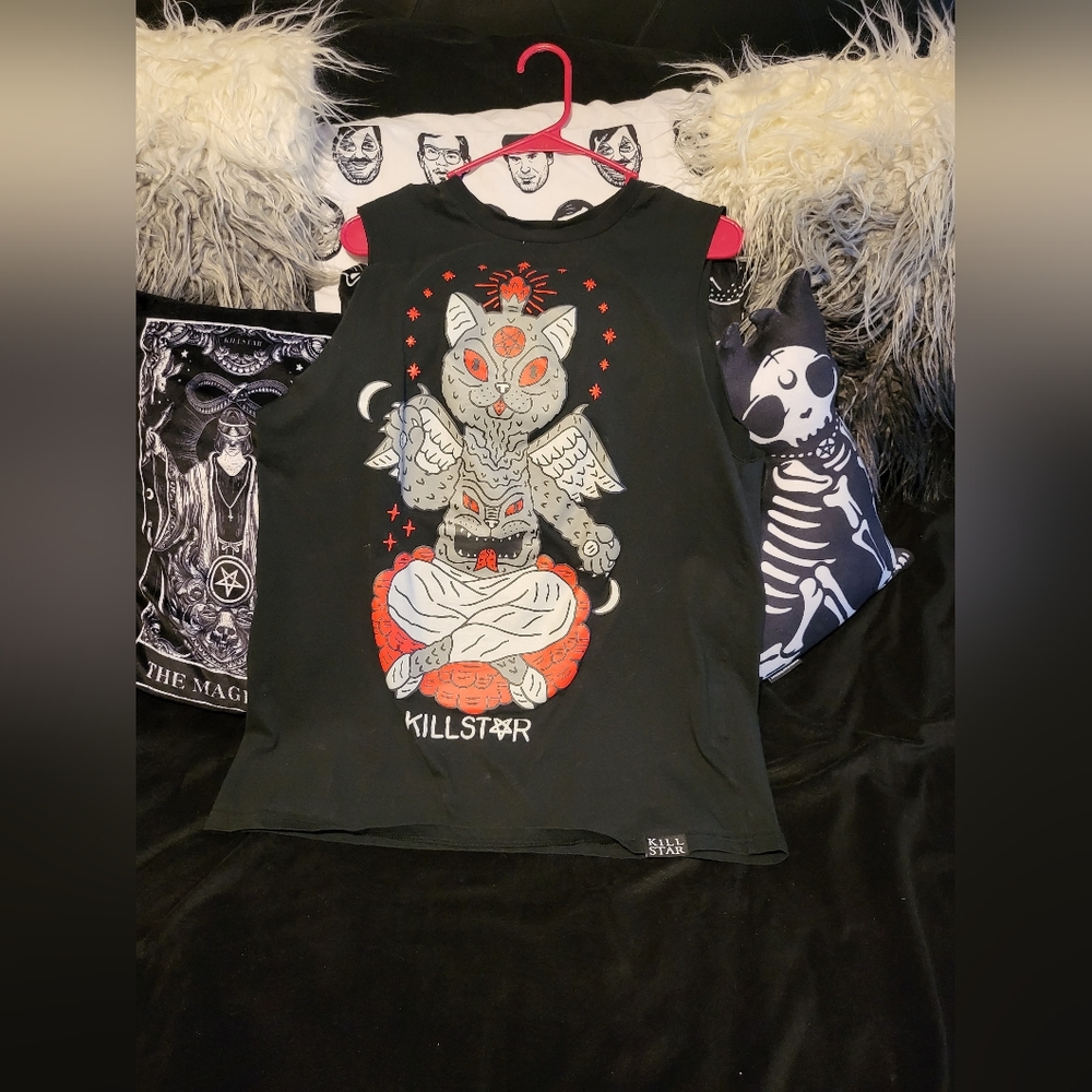 EUC Killstar cat diety tank muscle tee - Picture 1 of 4